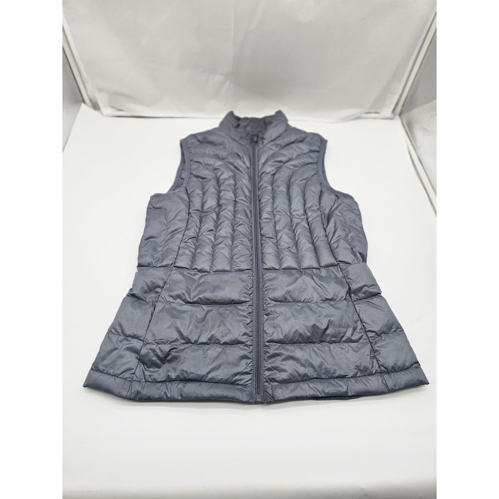 Be Inspired Down Packable Vest Women Size S Grey Quilted Puffer Layer
